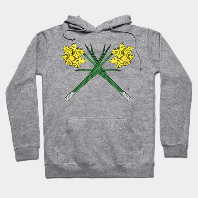 Daffodils Crossed Hoodie by AzureLionProductions